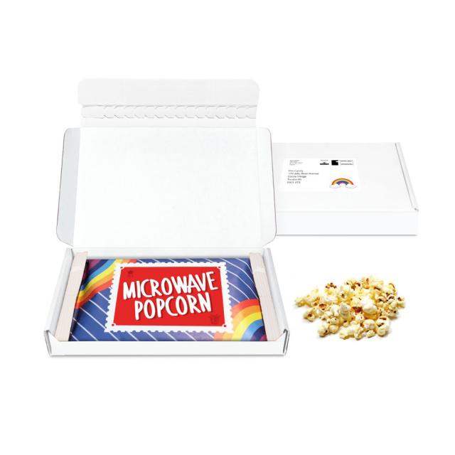 Gift Boxes – Mini White Postal Box – Microwave Popcorn