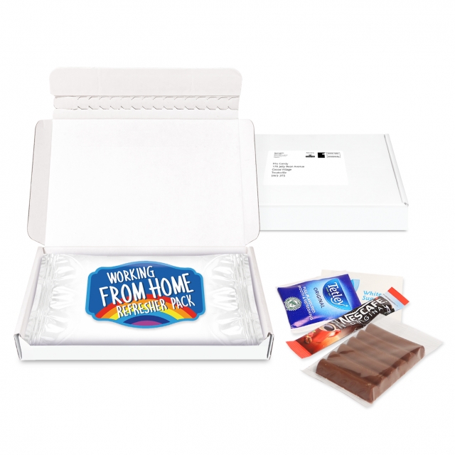 Gift Boxes – Mini White Postal Box – Large Refresher Pack – Paper Label
